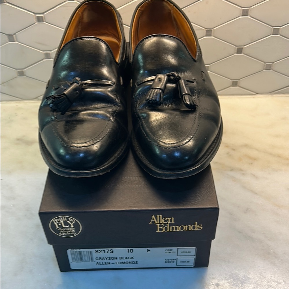 Allen Edmonds Grayson Black Men's Shoes (Size 10E)